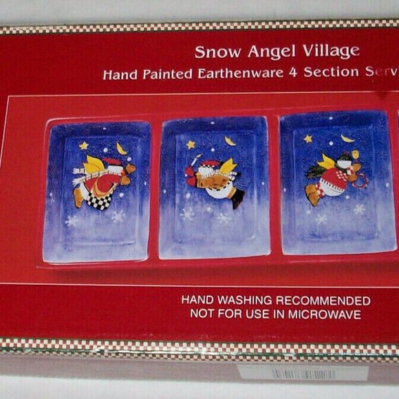 Sakura Dining Debbie Mumm Hand Painted Snow Angel Village 4 Section